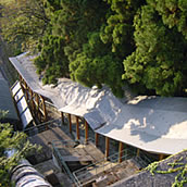 下山芸術の森エントランスゾーン　上屋のユニークな形